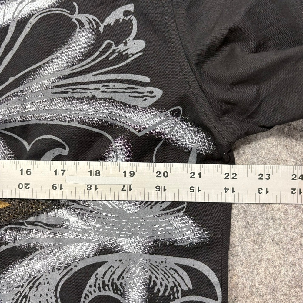 Anti Social Denim Co Graphic Shirt Mens XL Black Cotton Cross Embroidered Gothic - Picture 7 of 10